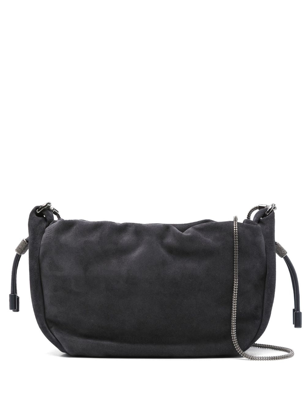Brunello Cucinelli Drawstring Chain-Strap Suede Mini Crossbody Bag Brown