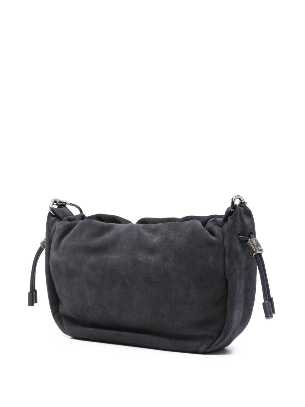 Brunello Cucinelli Drawstring Chain-Strap Suede Mini Crossbody Bag Brown