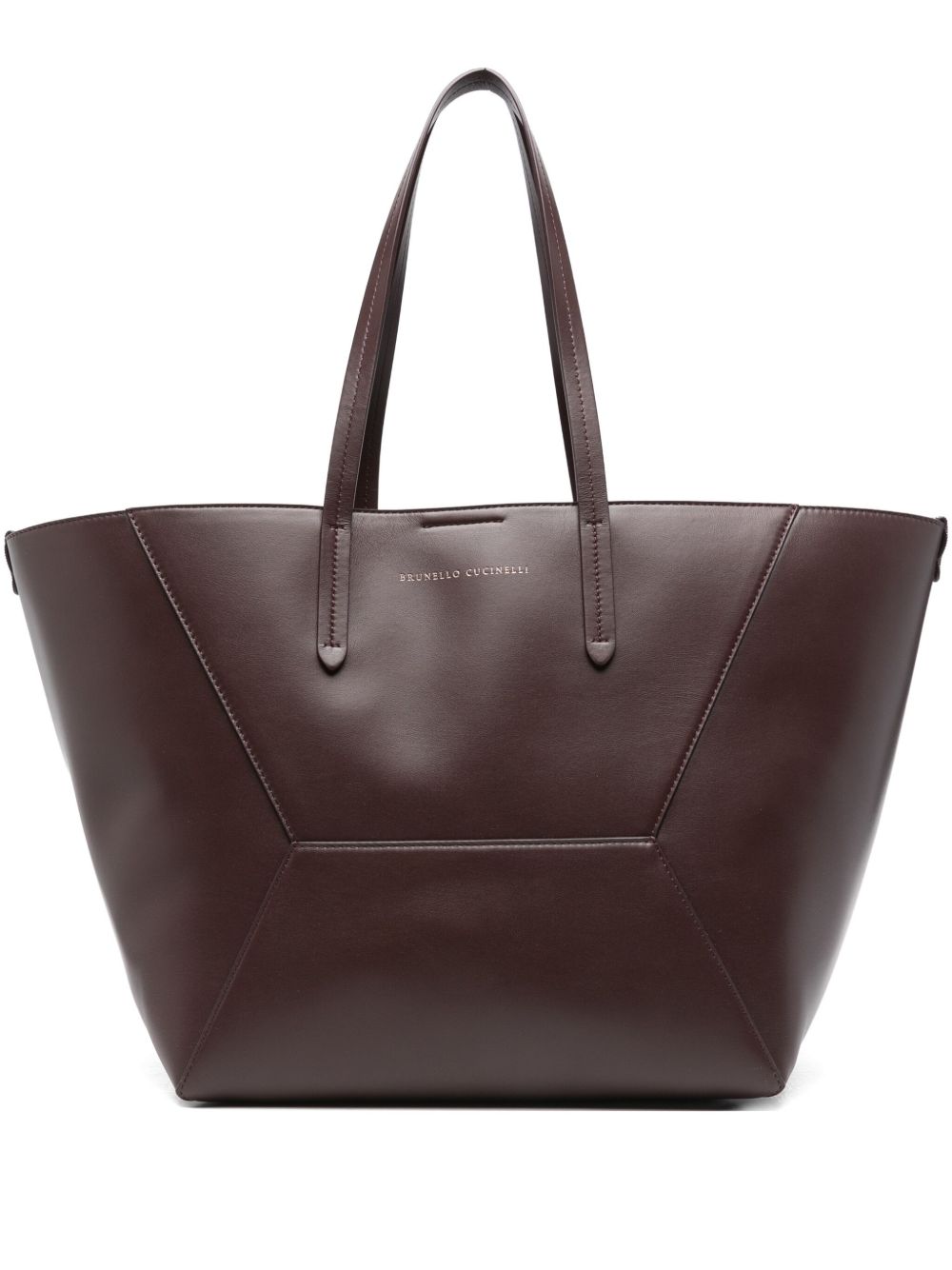 Brunello Cucinelli BC Duo panelled leather tote bag bordeaux