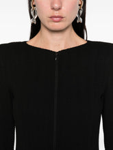 Emporio Armani Textured Cotton Blend Blazer Jacket Black