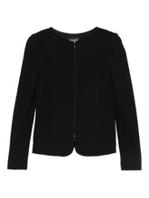 Emporio Armani Textured Cotton Blend Blazer Jacket Black
