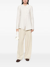 Emporio Armani Asymmetric-Fastening Ivory Cotton Jacket Ivory