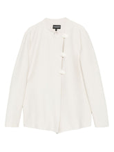 Emporio Armani Asymmetric-Fastening Ivory Cotton Jacket Ivory