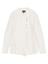 Emporio Armani Asymmetric-Fastening Ivory Cotton Jacket Ivory
