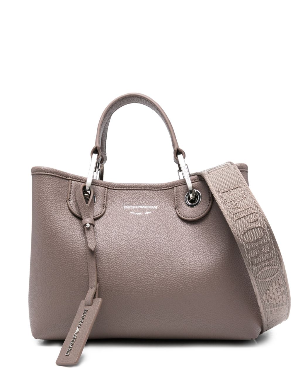Emporio Armani MyEA Small Pebbled Shopper Bag Dove Grey