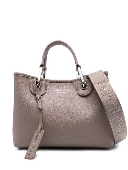 Emporio Armani MyEA Small Pebbled Shopper Bag Dove Grey