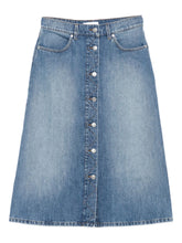 Stella McCartney Denim A-Line Midi Skirt Blue Blue