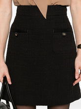 Dolce & Gabbana Tweed Mini Skirt with Patch Pockets in Black black