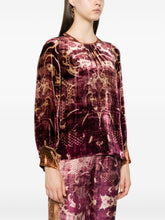 Pierre Louis Mascia Red Velvet Silk Blend Keyhole Shirt Bordeaux