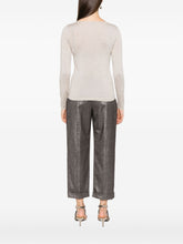 Brunello Cucinelli Cashmere-Silk Boat-Neck Sweater Leather Brown