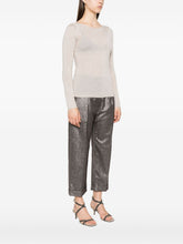 Brunello Cucinelli Cashmere-Silk Boat-Neck Sweater Leather Brown