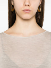 Brunello Cucinelli Cashmere-Silk Boat-Neck Sweater Leather Brown