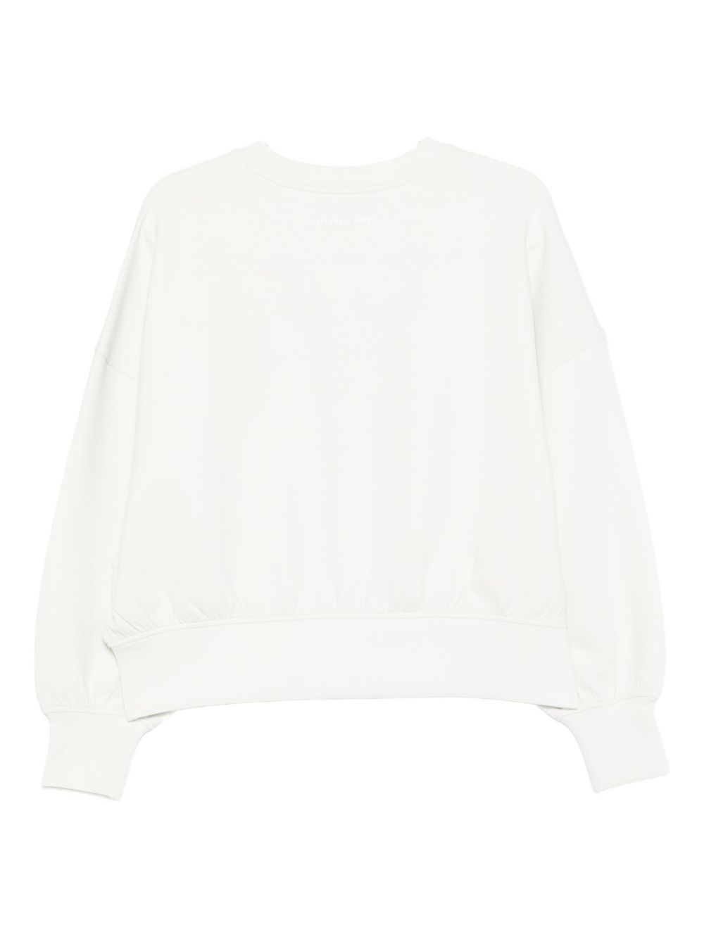 Emporio Armani Logo Silk-Blend Crewneck Sweater Ivory