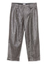 Brunello Cucinelli Pleated Metallic Wool-Blend Trousers Silver