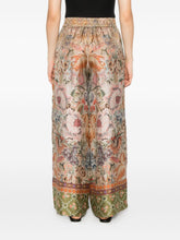 Pierre Louis Mascia Floral Silk Printed Trousers Beige