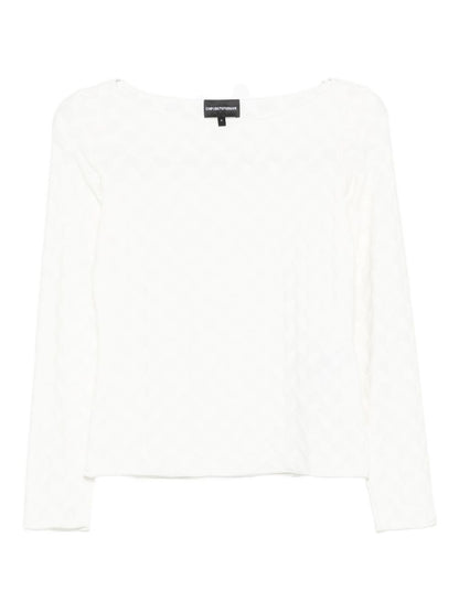 Emporio Armani Silk-Blend Boat-Neck Sweater White White