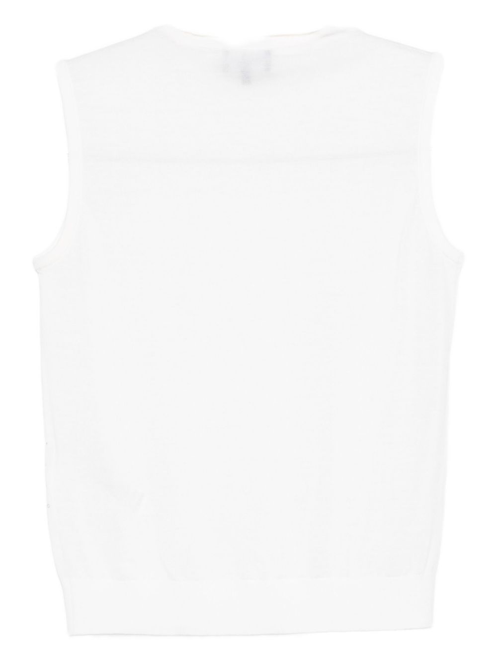 Emporio Armani Wool and Silk Turtle-Neck Top White