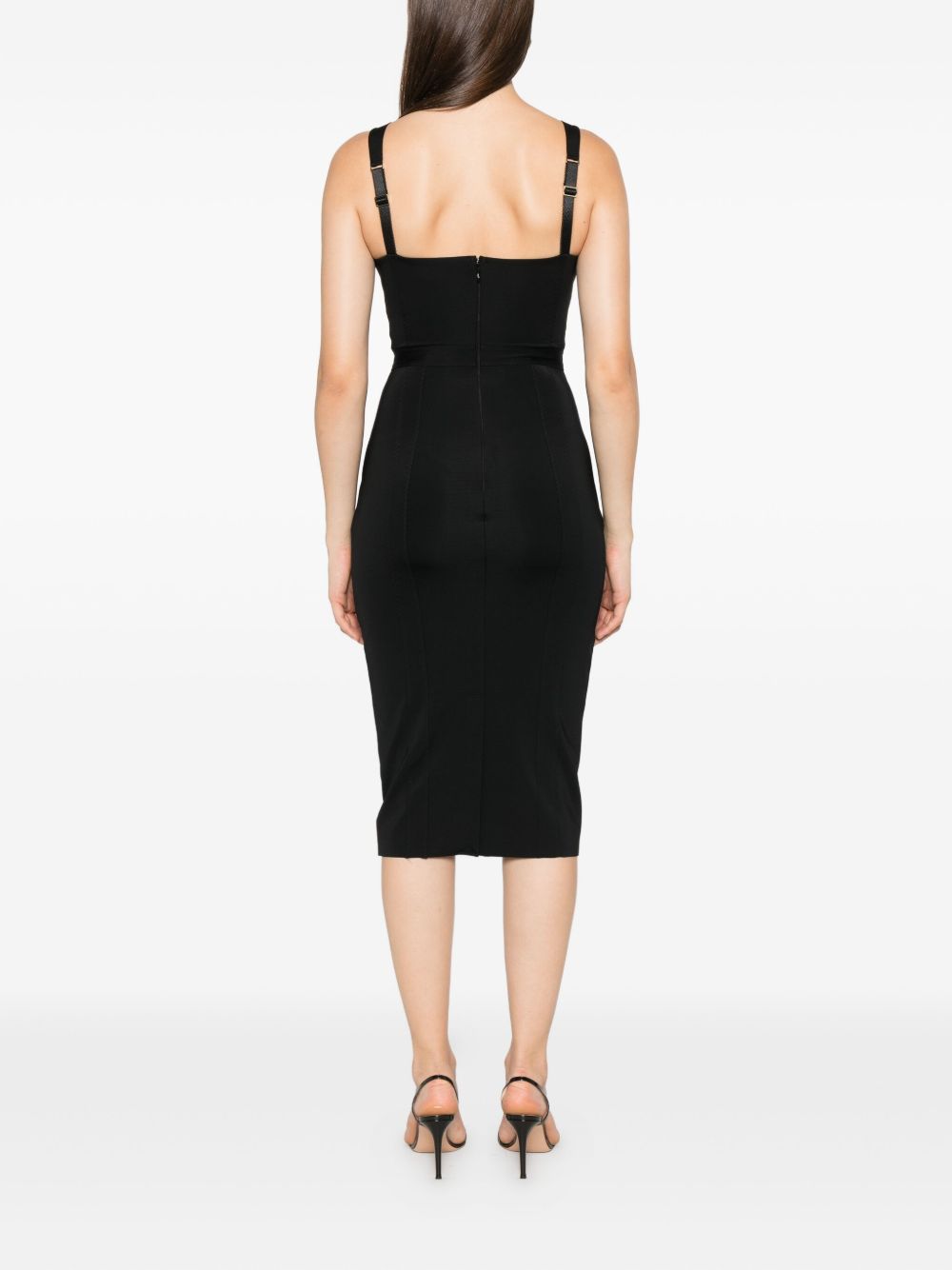 Elisabetta Franchi Sweetheart Neckline Sleeveless Mini Dress Black Black