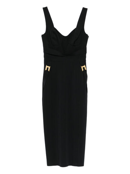 Elisabetta Franchi Sweetheart Neckline Sleeveless Mini Dress Black Black