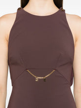 Elisabetta Franchi Chain-Embellished Sleeveless Mini Dress Bordeaux