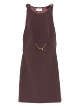 Elisabetta Franchi Chain-Embellished Sleeveless Mini Dress Bordeaux