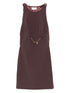 Elisabetta Franchi Chain-Embellished Sleeveless Mini Dress Bordeaux