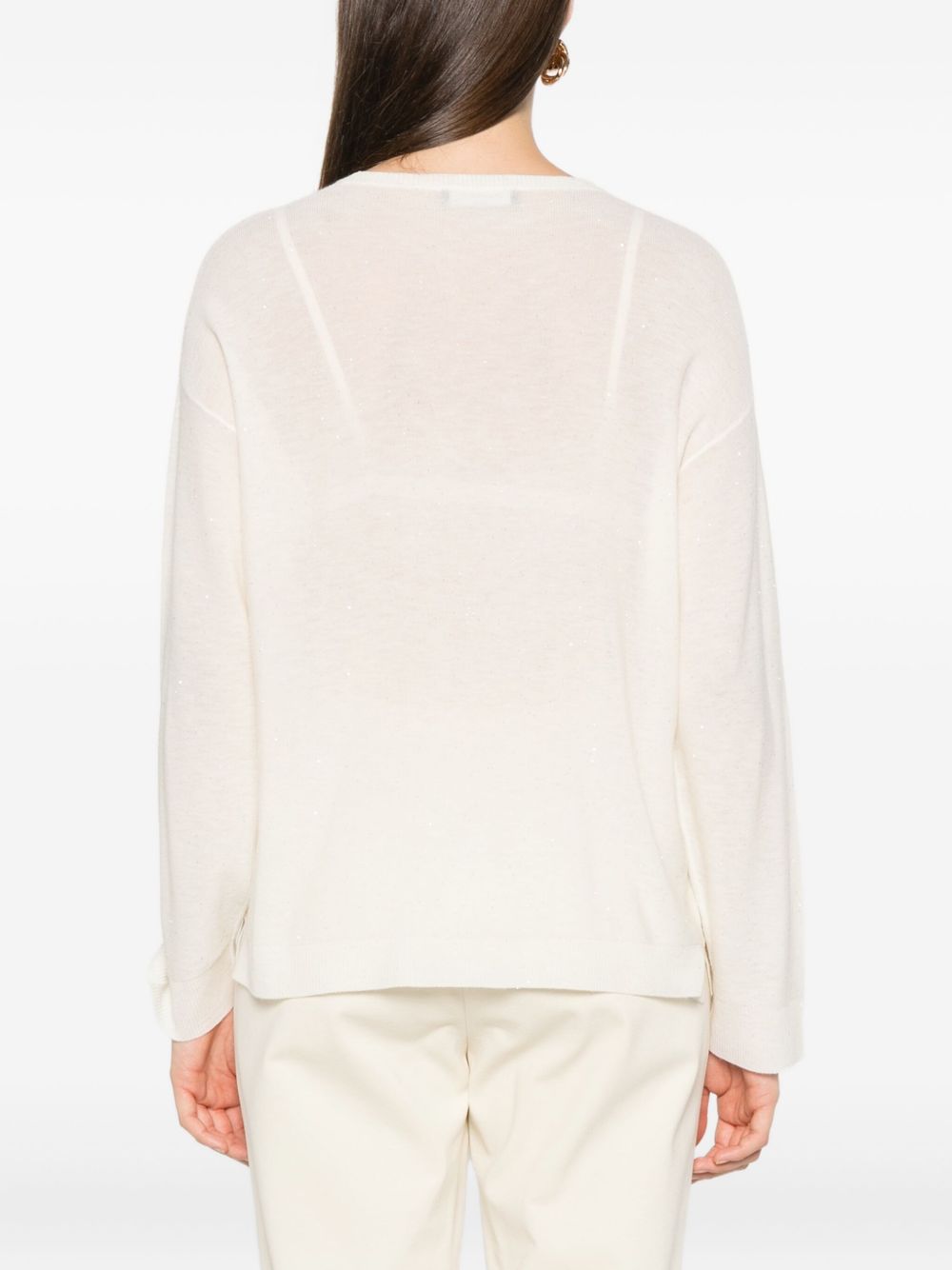 Fabiana Filippi V-Neck Wool Sweater White