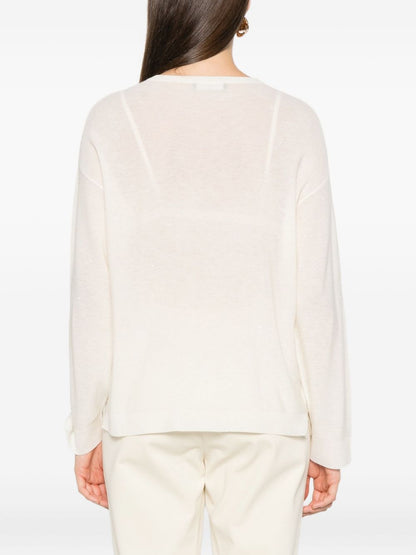 Fabiana Filippi V-Neck Wool Sweater White