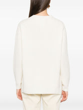 Fabiana Filippi V-Neck Ribbed Wool Sweater Beige