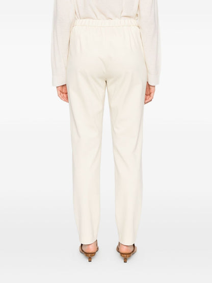 Fabiana Filippi Slim Pleated Drawstring Trousers Beige