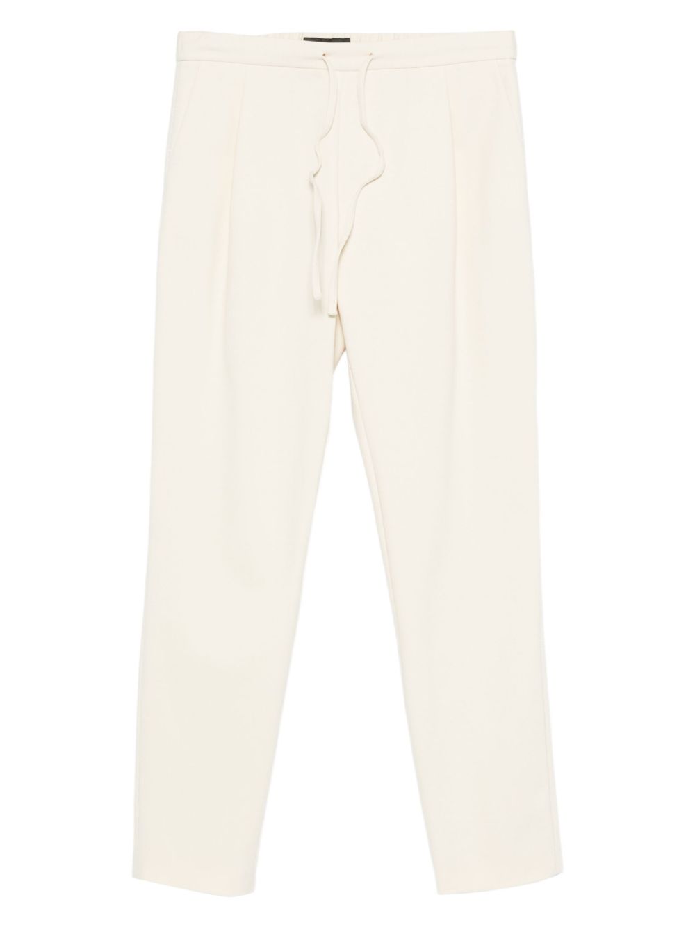 Fabiana Filippi Slim Pleated Drawstring Trousers Beige