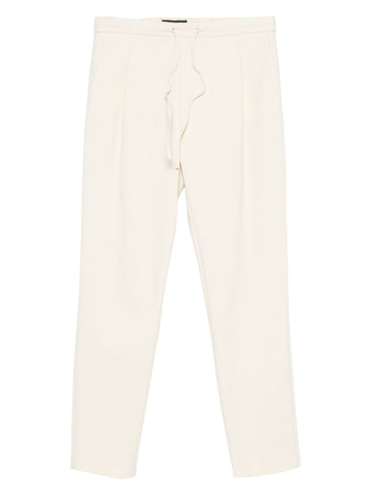 Fabiana Filippi Slim Pleated Drawstring Trousers Beige