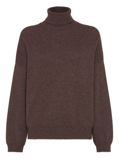 Brunello Cucinelli Cashmere Turtleneck Sweater Brown Brown