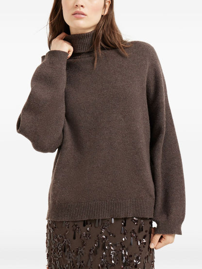 Brunello Cucinelli Cashmere Turtleneck Sweater Brown Brown