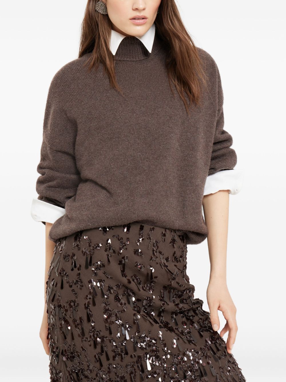 Brunello Cucinelli Cashmere Turtleneck Sweater Brown Brown