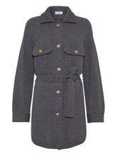 Brunello Cucinelli Ribbed-Knit Wool and Cashmere Belted Cardigan Grey