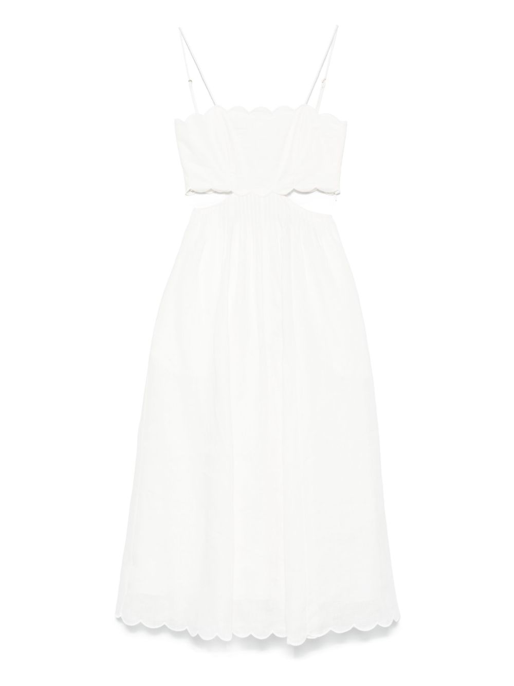 Zimmermann Rhiannon Linen Midi Dress in Ivory