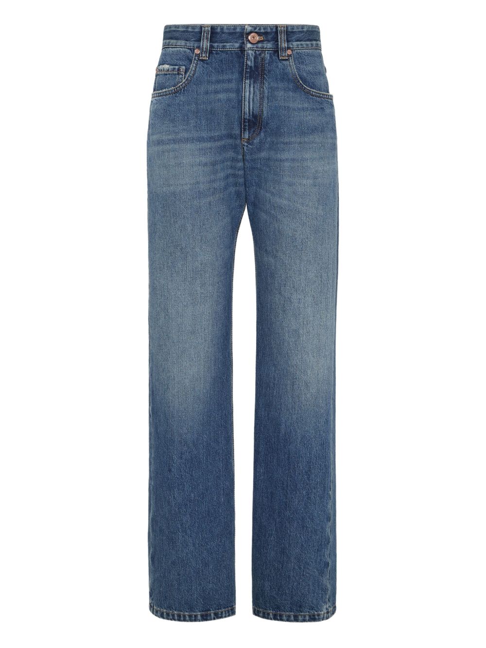 Brunello Cucinelli High-Waisted Blue Denim Jeans Blue
