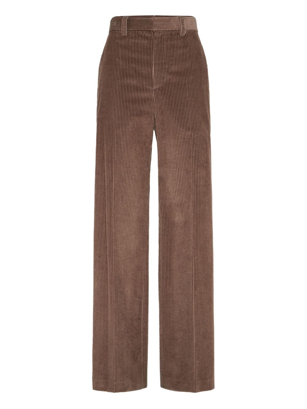 Brunello Cucinelli Wide-Leg Cotton Trousers Brown Brown