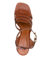 Zimmermann Goldie Silk-Nylon Leather Sandals Powder