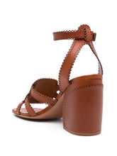 Zimmermann Goldie Silk-Nylon Leather Sandals Powder