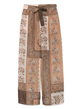 Zimmermann Lucky Printed Silk Wide-Leg Trousers Brown
