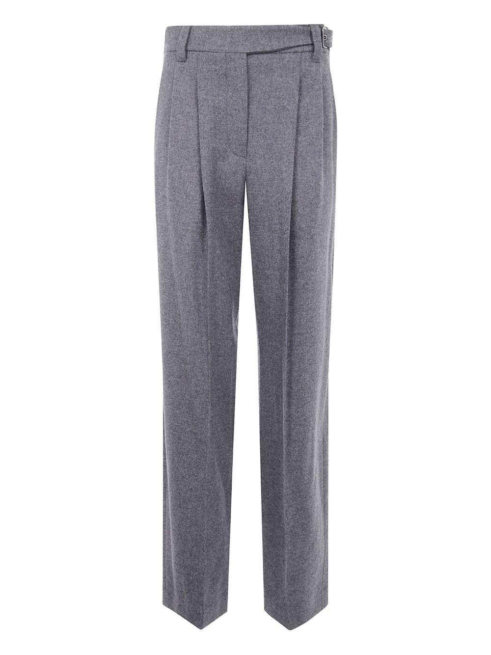 Brunello Cucinelli High-Rise Pleated Wool Trousers Grey Grey