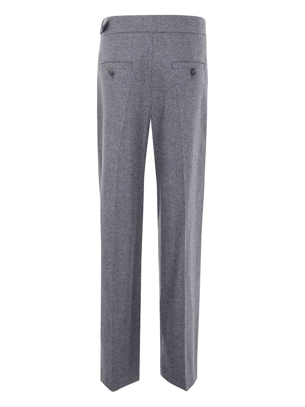 Brunello Cucinelli High-Rise Pleated Wool Trousers Grey Grey