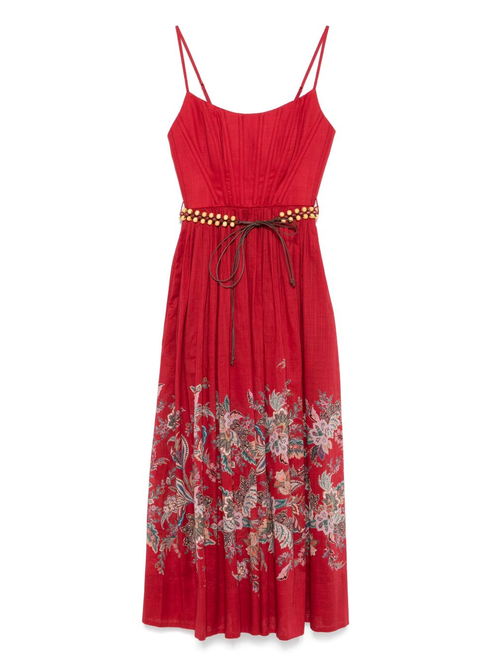 Zimmermann Rhiannon Printed Midi Dress Red