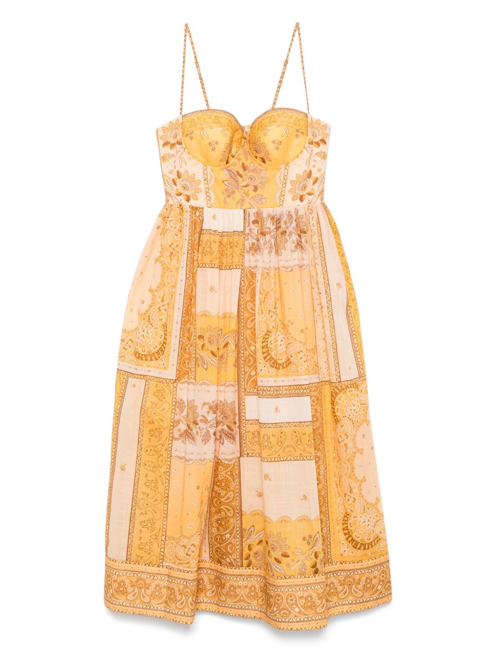 Zimmermann Lucky Corset Cotton Dress Beige