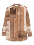 Zimmermann Lucky Printed Silk Shirt Brown