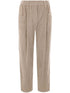 Brunello Cucinelli High-Waisted Stretch Corduroy Trousers Beige