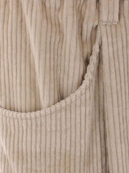 Brunello Cucinelli High-Waisted Stretch Corduroy Trousers Beige