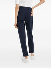 Brunello Cucinelli Elasticated Skinny Cotton-Silk Trousers Blue